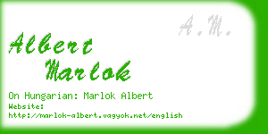 albert marlok business card